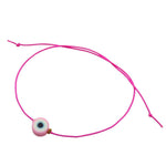 Dana Levy Men's Evil Eye Disc Cord Bracelet - Light Pink Evil Eye / Bright Pink Cord