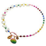 Dana Levy Beach Charms Rainbow Jade Freshwater Pearl Necklace - Baby Pink Clasp