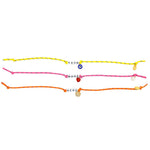 Dana Levy Personalised Name Alphabet Charm Cord Bracelet - Your Name Here Pink