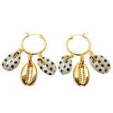 Dana Levy Polka Dot Midas Seashell Charm Trio Mini Hoop Earrings