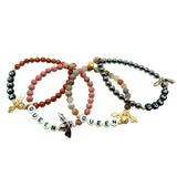 Dana Levy Queen Bee Alphabet Charm Gemstone Bead Bracelet - Group