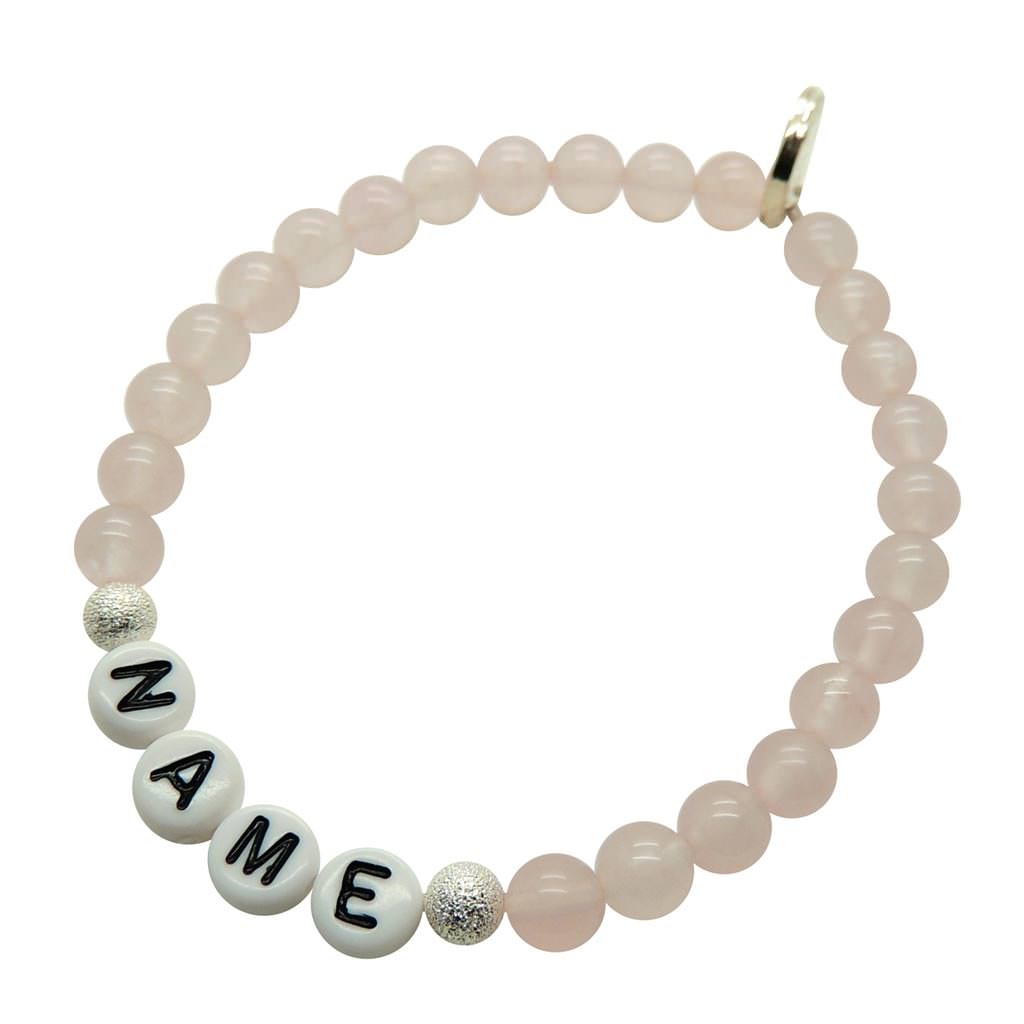 Dana Levy Personalised Name Alphabet Gemstone Bead Bracelet - Rose Quartz