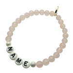 Dana Levy Personalised Name Alphabet Gemstone Bead Bracelet - Rose Quartz