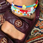 Dana Levy Multicolour Evil Eye Charm Freshwater Pearl Anklet - Group Rainbow Set 