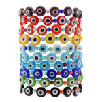 Dana Levy Rainbow Glass Evil Eye Charm Bracelet - Group Stack