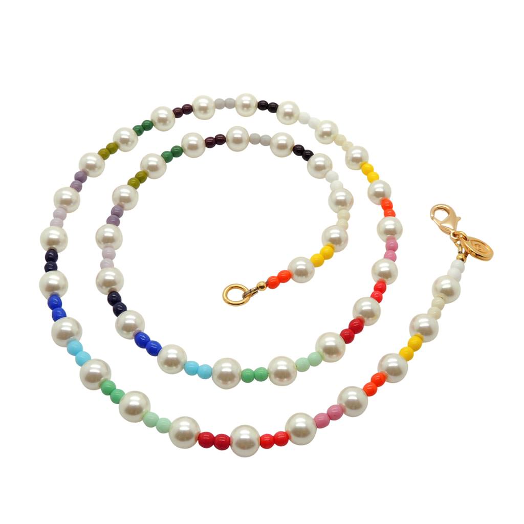 Dana Levy Rainbow Faux Pearl Beaded Necklace - Circle