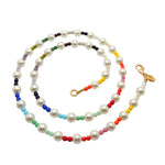 Dana Levy Rainbow Faux Pearl Beaded Necklace - Circle