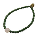 Dana Levy Just One Gem Glass Bead Bracelet - Rose Quartz Forest Green