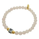 Dana Levy Alef Bet Hebrew Initial Charm Gemstone Bead Bracelet - Alef Gold Rose Quartz