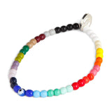 Dana Levy Round Mini Evil Eye Charm Rainbow Glass Bead Bracelet - Royal Blue