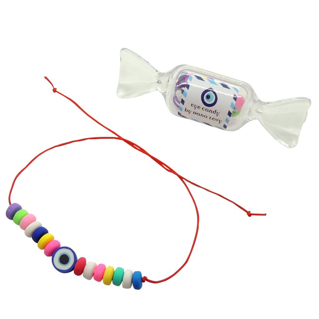 Dana Levy Eye Candy String Cord Bracelet - Royal Blue Evil Eye Red Cord