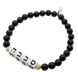 Dana Levy Alef Bet Hebrew Name Charm Gemstone Bead Bracelet -  Sababa Blue Sandstone