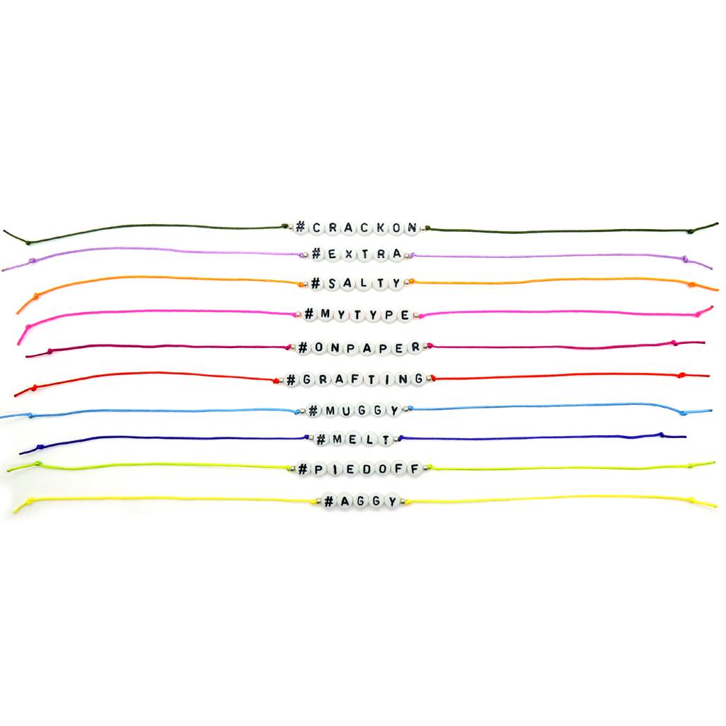 Dana Levy #SayAnything Alphabet Cord Bracelet - Group Rainbow of Bracelets