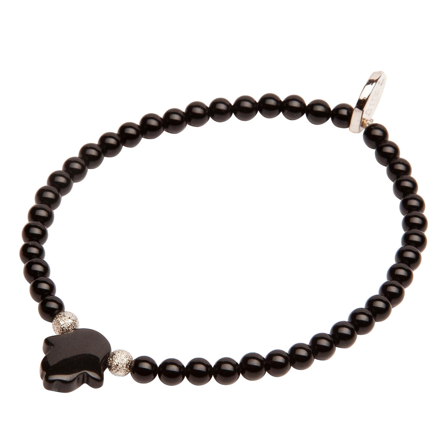 Dana Levy Semi Precious Hamsa Hand Charm Gemstone Bracelet - Black Onyx