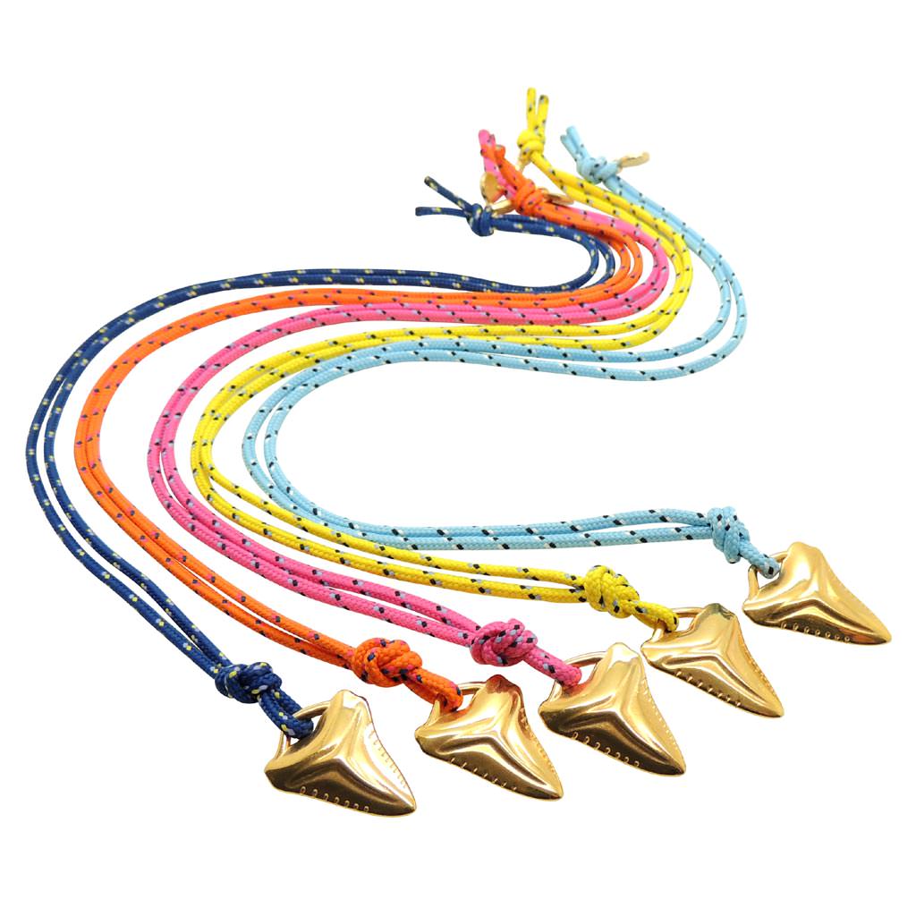 Dana Levy Shark Tooth Charm Nautical Cord Necklace - Group