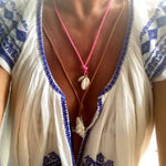 Dana Levy Seashell Charm Duo Nautical Cord Necklace - With Conch Shell Duo Model