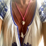 Dana Levy Seashell Charm Duo Nautical Cord Necklace - With Conch Shell Duo Model