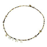 Dana Levy DIY Black Lip Shell Personalised Name Beaded Necklace - Shine with Star Charms Trio 