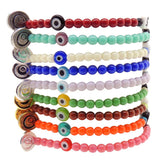 Dana Levy Personalise and Protect Alphabet Name Glass Bead Bracelet - Evil Eye Charm Colour Options Stack