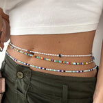 Dana Levy Balagan Multicolour Glass Bead Belly Chain - Trio Belly Chains Midriff ThreadsGen