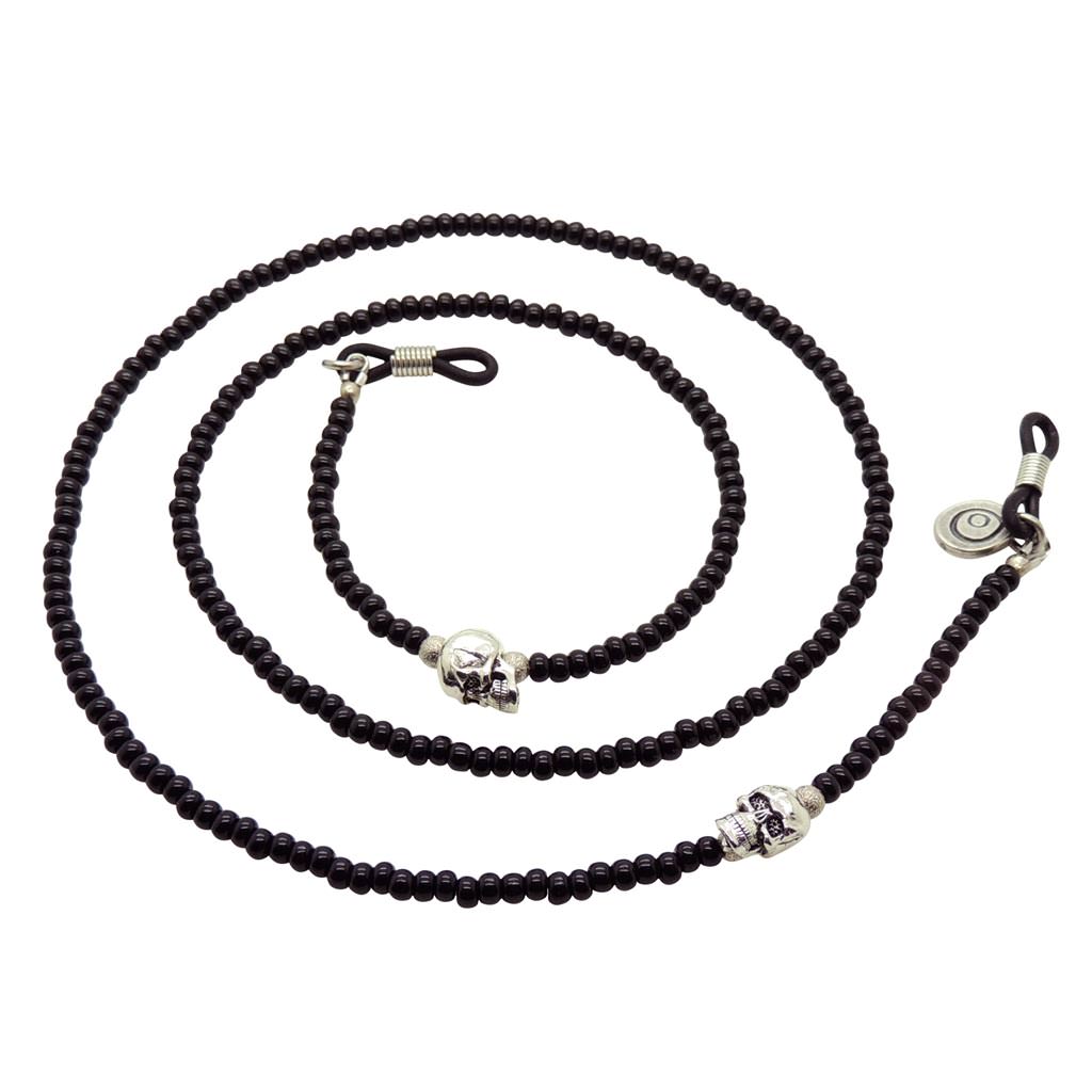 Dana Levy Skull Charm Beaded Glasses Chain - Silver / Black