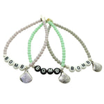 Dana Levy Bombshell Alphabet Charm Glass Bead Bracelet - Silver Trio