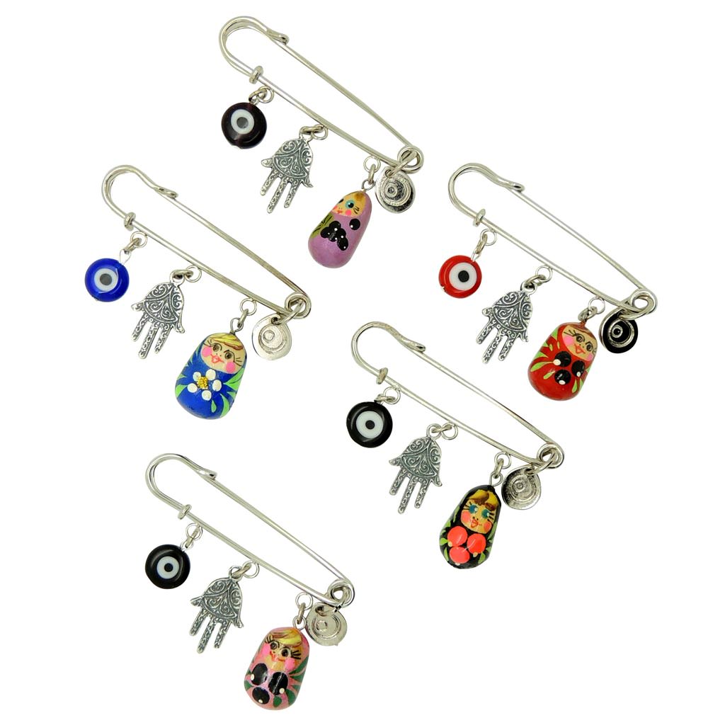 Dana Levy Matryoshka Russian Doll Amulet Brooch - Silver Group 