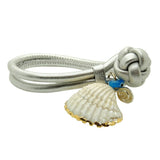 Dana Levy Seashell Charm Metallic Double Leather Cord Bracelet - Metallic Silver