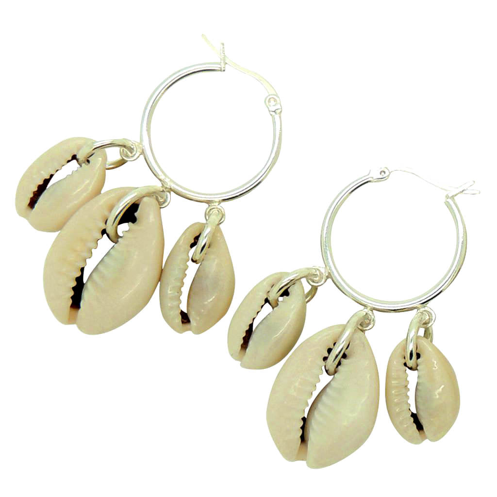 Dana Levy Seashell Charm Trio Mini Hoop Earrings - Silver