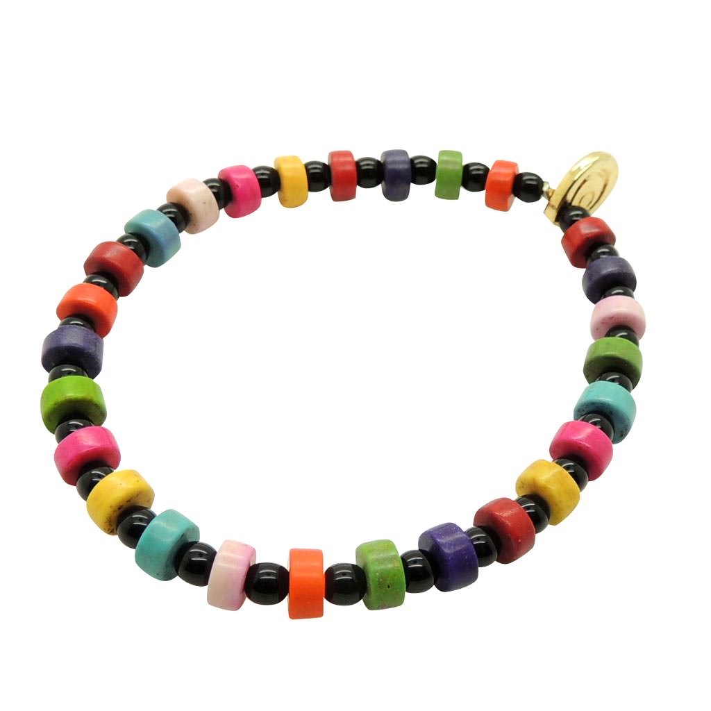Dana Levy Men’s Multicolour Howlite Bead Bracelet - Black 