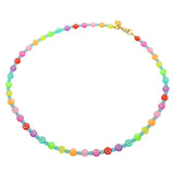 Dana Levy Mini Ombre Rainbow Smiley Charm Faceted Glass Bead Necklace - Sky Blue
