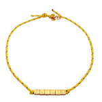 Dana Levy Spell It Out Personalised Alphabet Cube Nautical Cord Necklace - Smile Yellow Cord