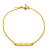 Dana Levy Spell It Out Personalised Alphabet Cube Nautical Cord Necklace - Smile Yellow Cord