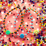 Dana Levy Multicolour Smiley Face Charm Dotty Glass Bead Bracelet - Trio