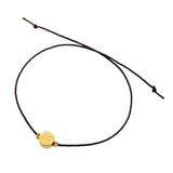 Dana Levy Smiley Charm Cord Bracelet - Black Cord