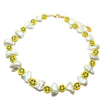 Dana Levy Smiley Charm Freshwater Pearl Choker