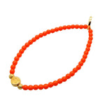 Dana Levy Smiley Charm Glass Bead Bracelet - Orange