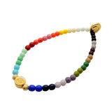 Dana Levy Smiley Charm Rainbow Glass Bead Bracelet