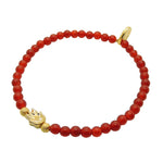 Dana Levy Men’s Mini Hamsa Hand Charm Gemstone Bracelet - Gold Carnelian