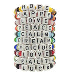 Dana Levy Maxi DIY Personalised Name Abacus Cord Bracelet - Group Stack