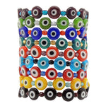 Dana Levy Faceted Glass Evil Eye Charm Bracelet - Group Stack
