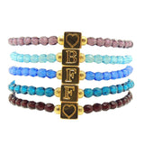 Dana Levy Alphabet Cube Charm Faceted Glass Bead Bracelet - Group Stack BFF