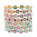 Dana Levy Men's Maxi Opaque Smiley Charm Rainbow Glass Bead Bracelet - Group Stack