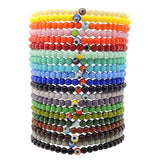 Dana Levy Mini Round Evil Eye Glass Bead Bracelet - Multicolour Mix Stack