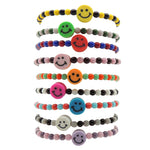 Dana Levy Men’s Multicolour Smiley Face Charm Two Tone Glass Bead Bracelet - Group Stack