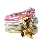 Dana Levy Shark Tooth Charm Metallic Leather Cord Bracelet - Group Stack