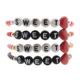 Dana Levy Sweetheart Alphabet Charm Glass Bead Bracelet - Group Stack