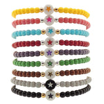 Dana Levy Mini Star Symbol Charm Glass Bead Bracelet - Group Stack