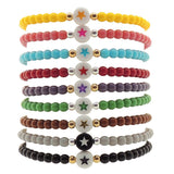 Dana Levy Mini Star Symbol Charm Glass Bead Bracelet - Group Stack