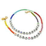 Dana Levy Personalised Alphabet Rainbow Glass Bead Face Covering Chain - Keep Your Distance Stay Safe